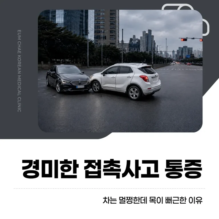 경미한 접촉사고 통증, 차는 멀쩡한데 목이 뻐근한 이유